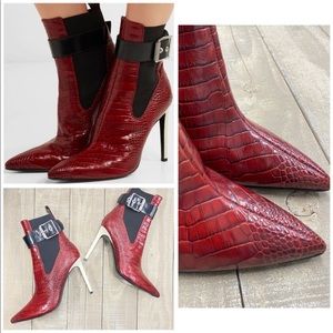 Rag & Bone Wren Buckle ankle Croco boots authenticity card/bag